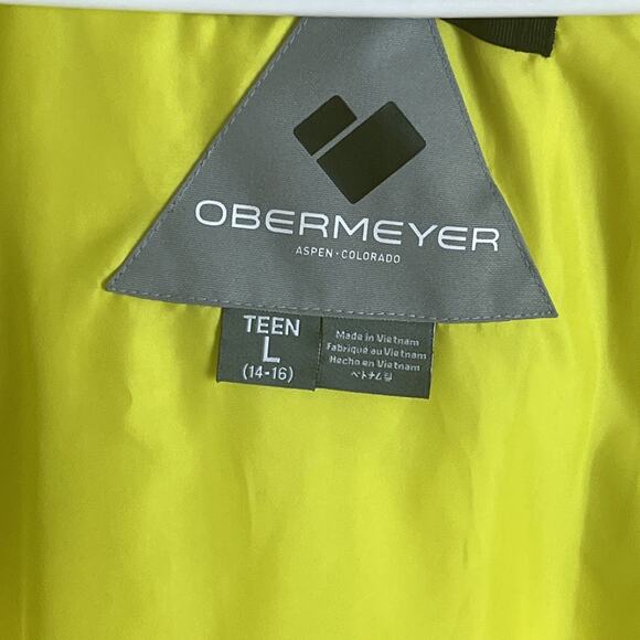 Obermeyer Jacket Teen LARGE (14-16) Black Snow Ski Grow Hooded Quilted Insulated - Picture 4 of 9